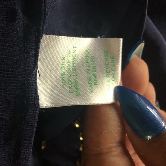 CCO⭐️ Lilly Pulitzer Navy Silk Long Sleeve Dress - Picture 8 of 8